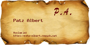 Patz Albert névjegykártya