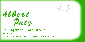 albert patz business card